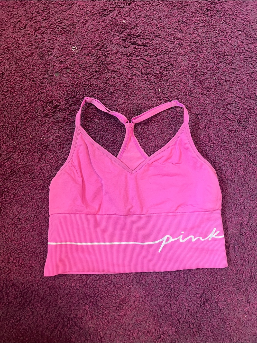 PINK Victoria's Secret Bright Pink Seamless Racerback Bralette